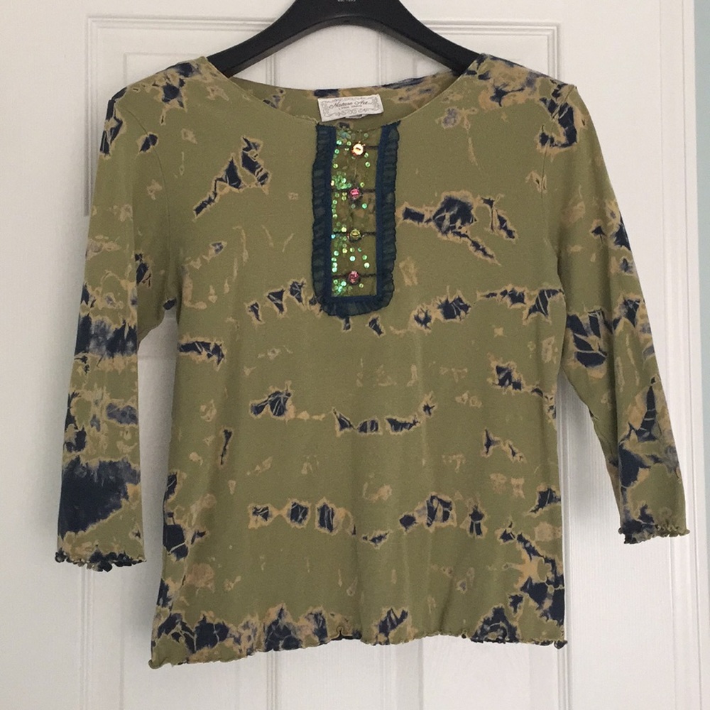 Ladies 3/4 length sleeve knit top